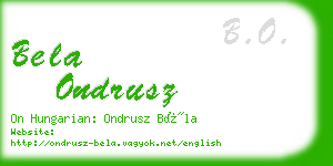 bela ondrusz business card